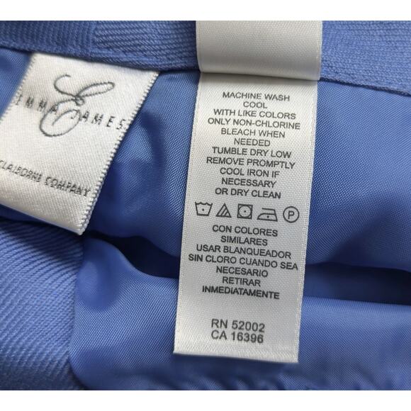 NEW Emma James Claiborne Straight Maxi Skirt 16 Blue Linen Button Front Vintage - Picture 8 of 9